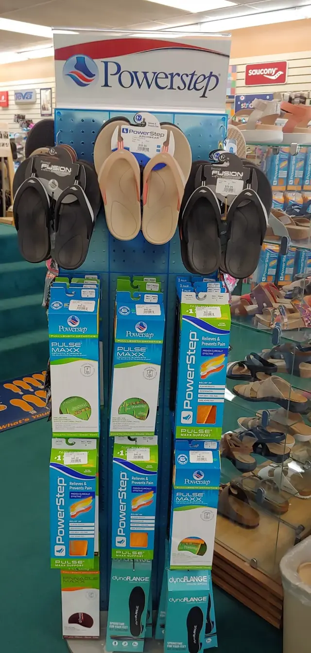Powerstep insoles on the wall